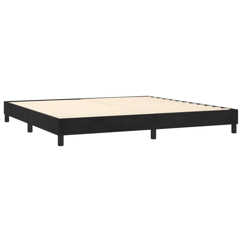 Struttura Letto a Rete a Molle Nero 200x200 cm in Velluto 3120792