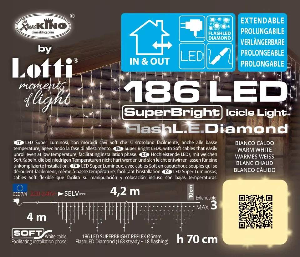 Ice Light 186 SB LED-PH Soft 4m+420 xH70 cm caldo