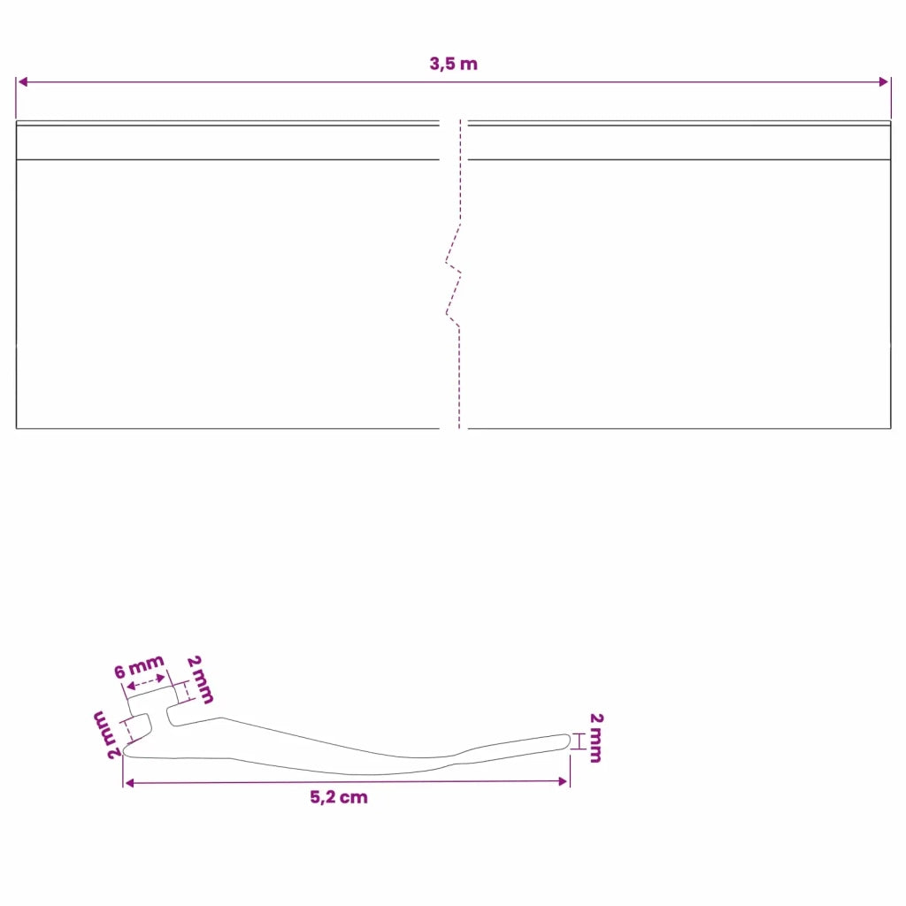 Sigillo Porta Garage Nero 52 x 2 mm 3,5 m PVC 42038302