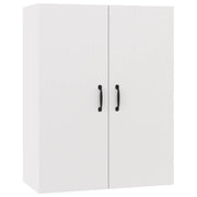 Mobiletto a parete bianco 69,5 x 34 x 90 cm con ampio vano contenitore design moderno in legno bianco 02_0048017
