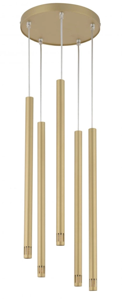 Lampada a sospensione dorata Sopel Laser Sigma 5xG9