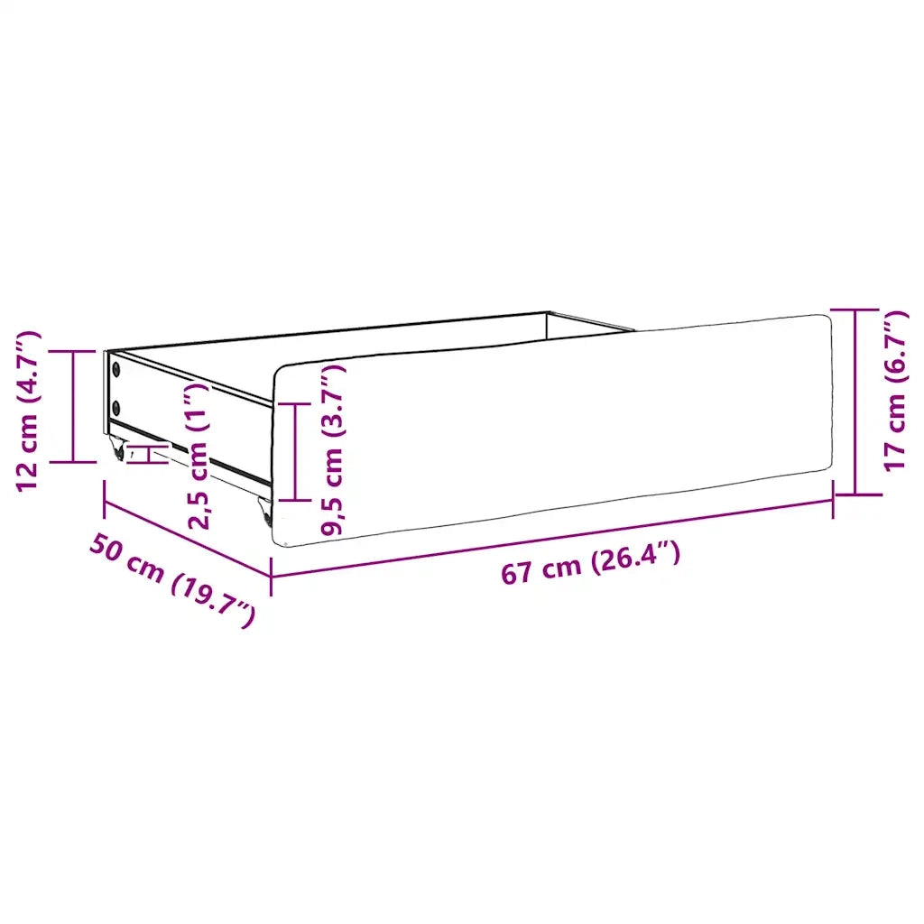 Cassetti da Letto 2 pz Tortora in Legno Multistrato e Tessuto CFW4311676