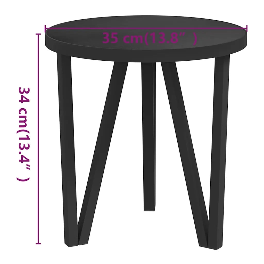 Tavolino | Tavolo laterale Nero ?35 cm in MDF