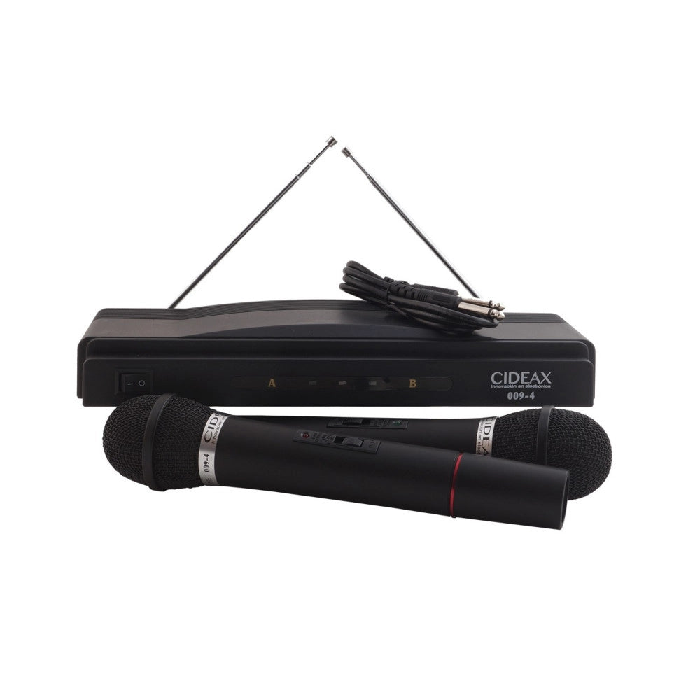 Trade Shop - Coppia Microfoni Professionali Senza Fili Con Centralina Bicanale 009-4 -