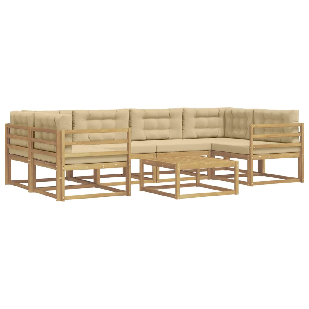 Set di divani da esterno con cuscino 5 pcs Bianco e Beige 3386117