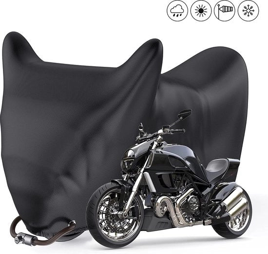 Copri motor, trasmettitori copertura garage invernale impermeabile 190T copertura motocicletta esterna con fori di ventilazione e slot copertura impermeabile per motociclette (245 x 105 x 125 cm)