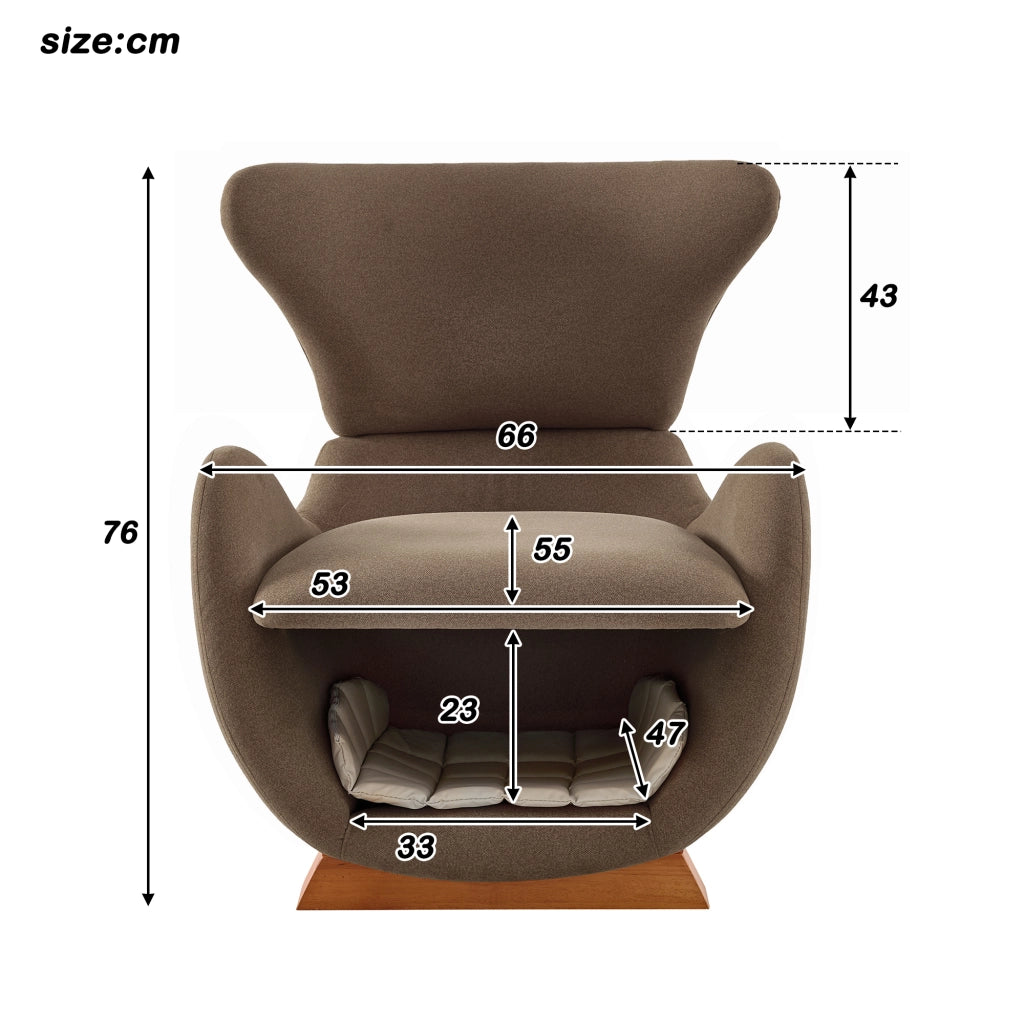 POLTRONA Lounge 66x69x76 cm Marrone in tessuto e legno
