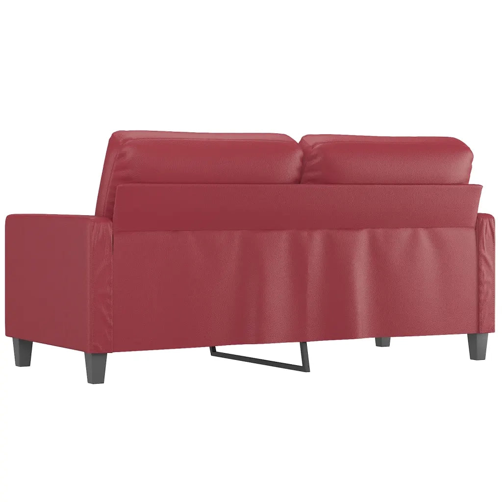 Divano a 2 Posti-Sofa 2 Posti Rosso Vino 140 cm in Similpelle 392796