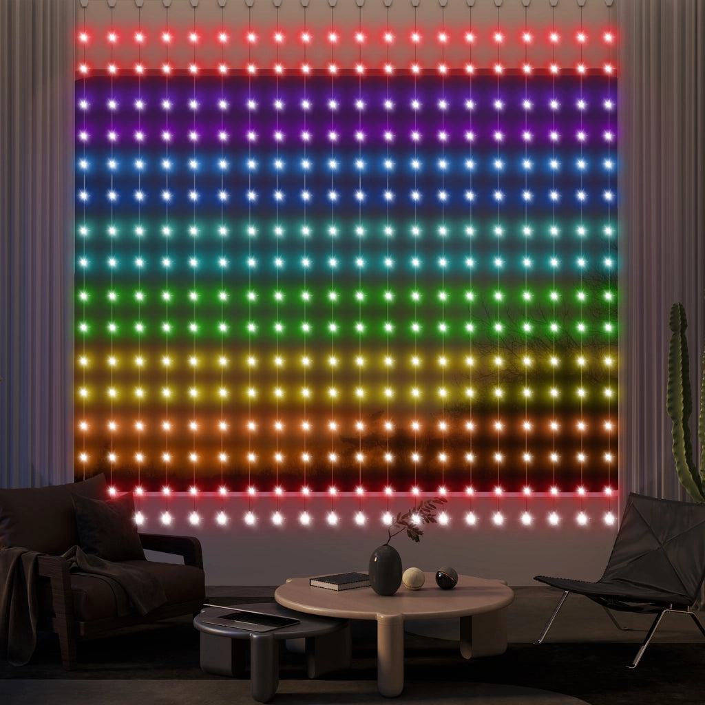 Tenda LED 3x3m Intelligente con Sincronizzazione Musicale e App ¨C Minimal ¨C Controllo Remoto, Effetti e Colori Personalizzabili