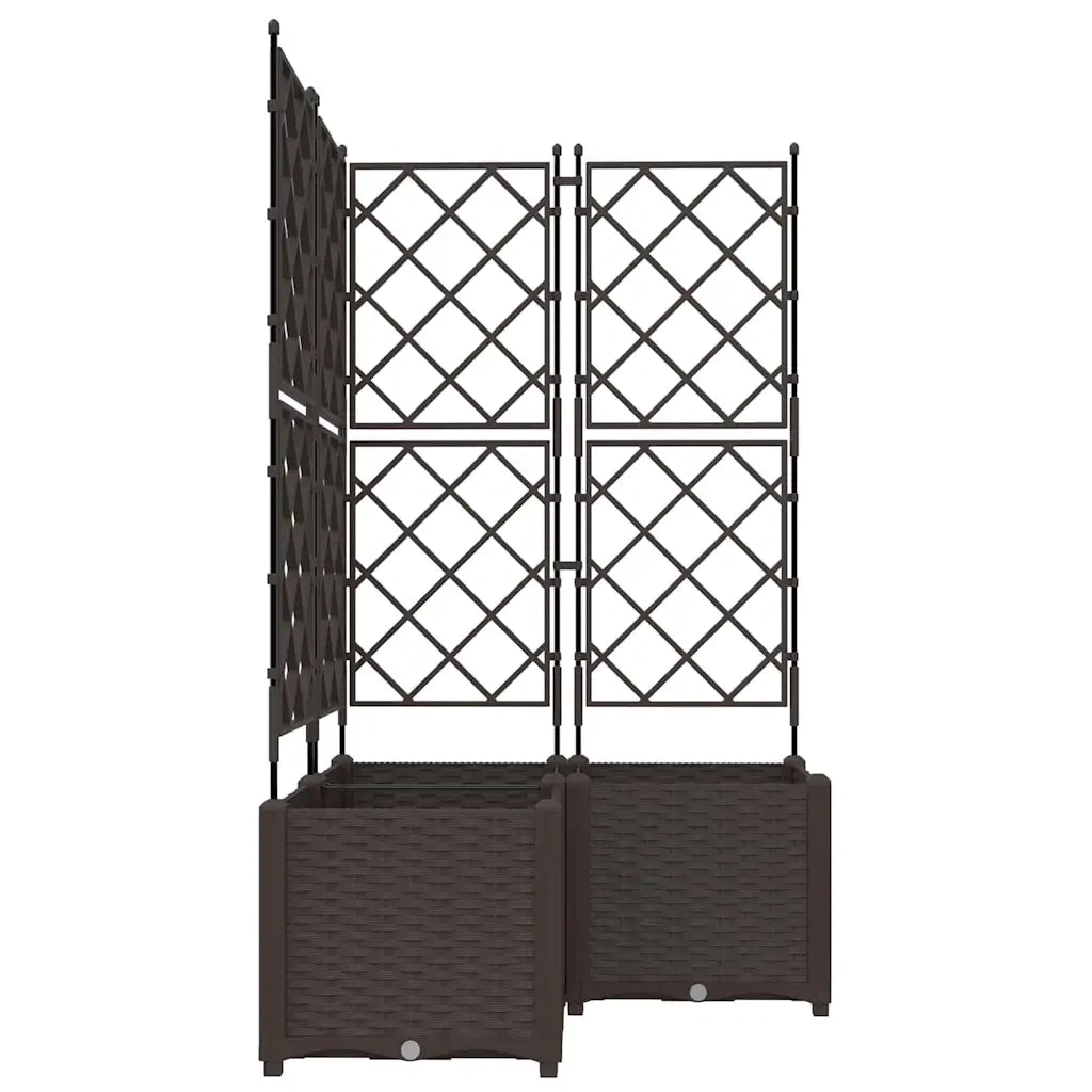 Vaso da giardino 3 pcs Marrone 80 x 80 x 143 cm Plastica 42002818