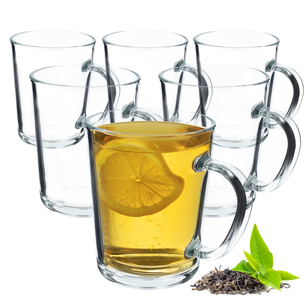 Set di 6 bicchieri da tè e caffè invernali KADAX da 410 ml con manici.
