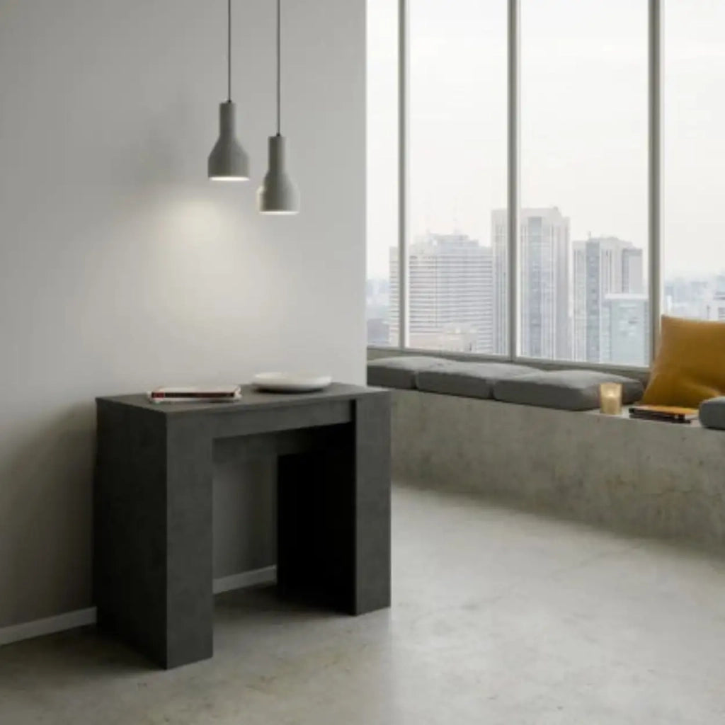 Consolle allungabile 90x48/204 cm Basic Small antracite spatolato