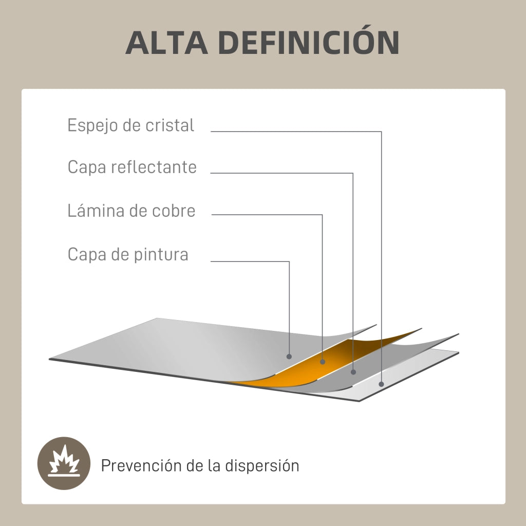 Specchio Decorativo Parete Rettangolare ¨C Minimal ¨C Dorato 90x60 cm