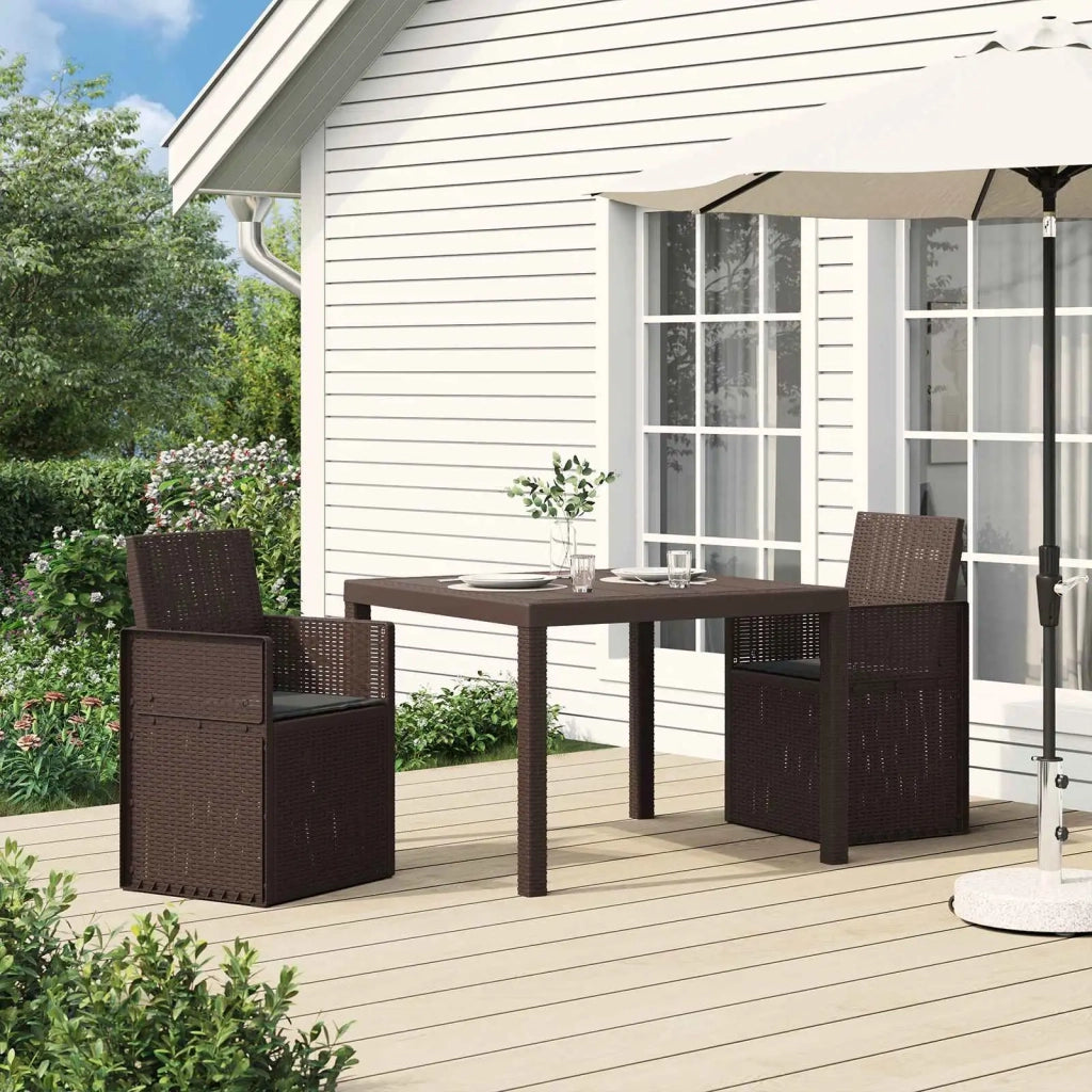 Sedie da pranzo da giardino 2 pcs Marrone e Antracite PP 899990