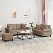 Set di Divani 3 pz con Cuscini Cappuccino in Similpelle 3202169
