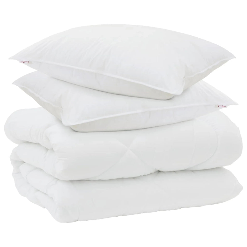 Piumone | Duvet Invernale con cuscino 3 pz Bianco Microfibra