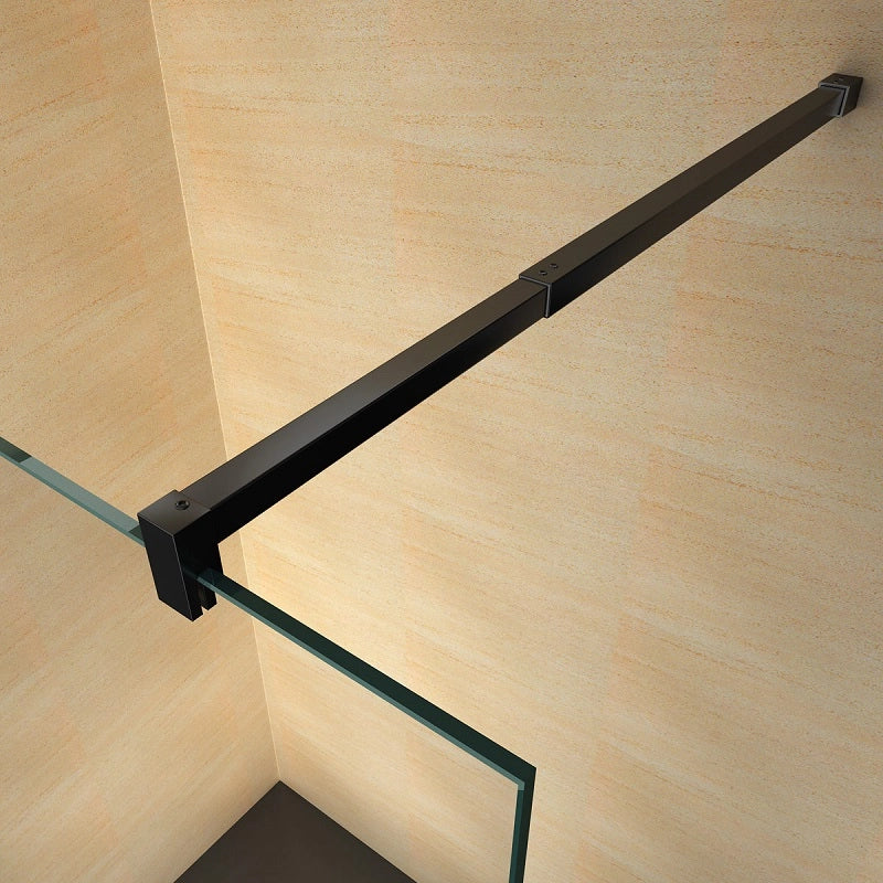 Parete doccia walk in cristallo 8mm 100cm H 195 profilo Nero BERNA