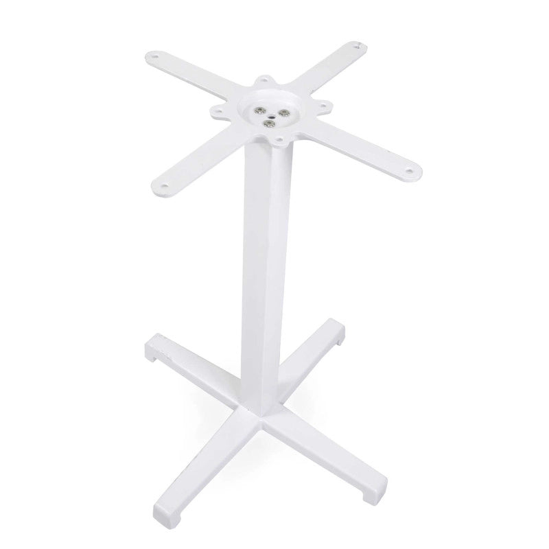 Base Tavolo Acciaio Peter Top Ghisa Bianco Cm 55x55h73