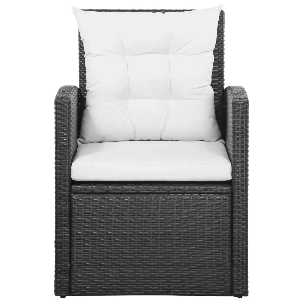 Set Divani da Giardino 5 pz con Cuscini in Polyrattan Nero 43972