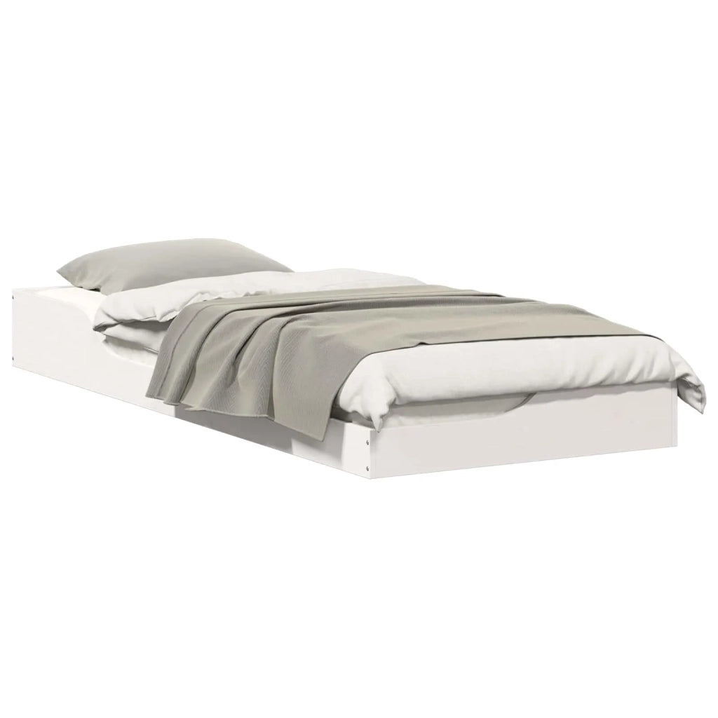 Struttura del letto Bianco 90 x 220 cm Pino massello 873413