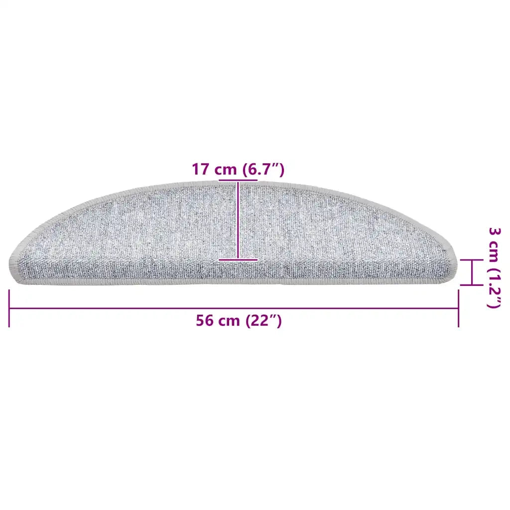 Tappetini per scale 30 pz | Gradini per Scale 56x17x3 cm Grigio chiaro Semicircolari