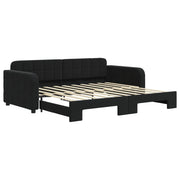 Divano letto | Sof¨¤ letto | Letto singolo Estraibile Nero 90x190 cm in Velluto