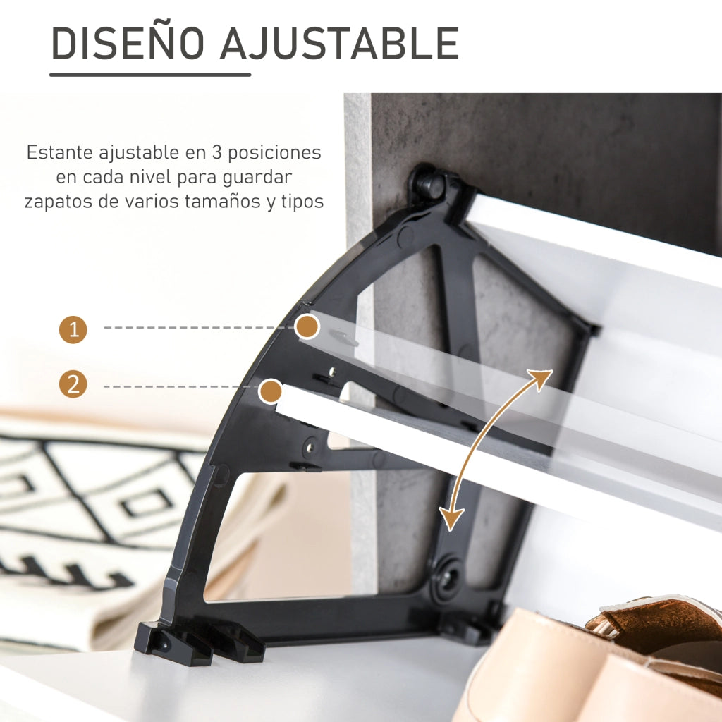 Scarpiera con Cassetti e Ripiani Aggiustabili ¨C Minimal ¨C Grigio 62.5x26x81 cm