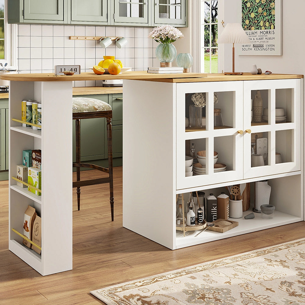 Buffet girevole - Xylo - 360?? 5 ripiani vetro bianco