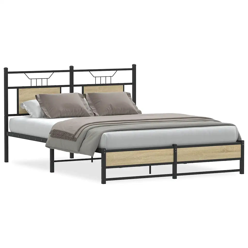 Giroletto senza Materasso-Struttura Letto Rovere Sonoma 140x200cm in Truciolato 870047