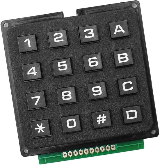 Tastiera Matrice 4x4 a Membrana - Ideale per Progetti Elettronici - Dimensioni Compresse - 16 Tasti - Profondità 20mm - Spessore 10mm