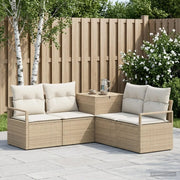 Set di divani 5 pz Beige e Bianco Crema 3447804