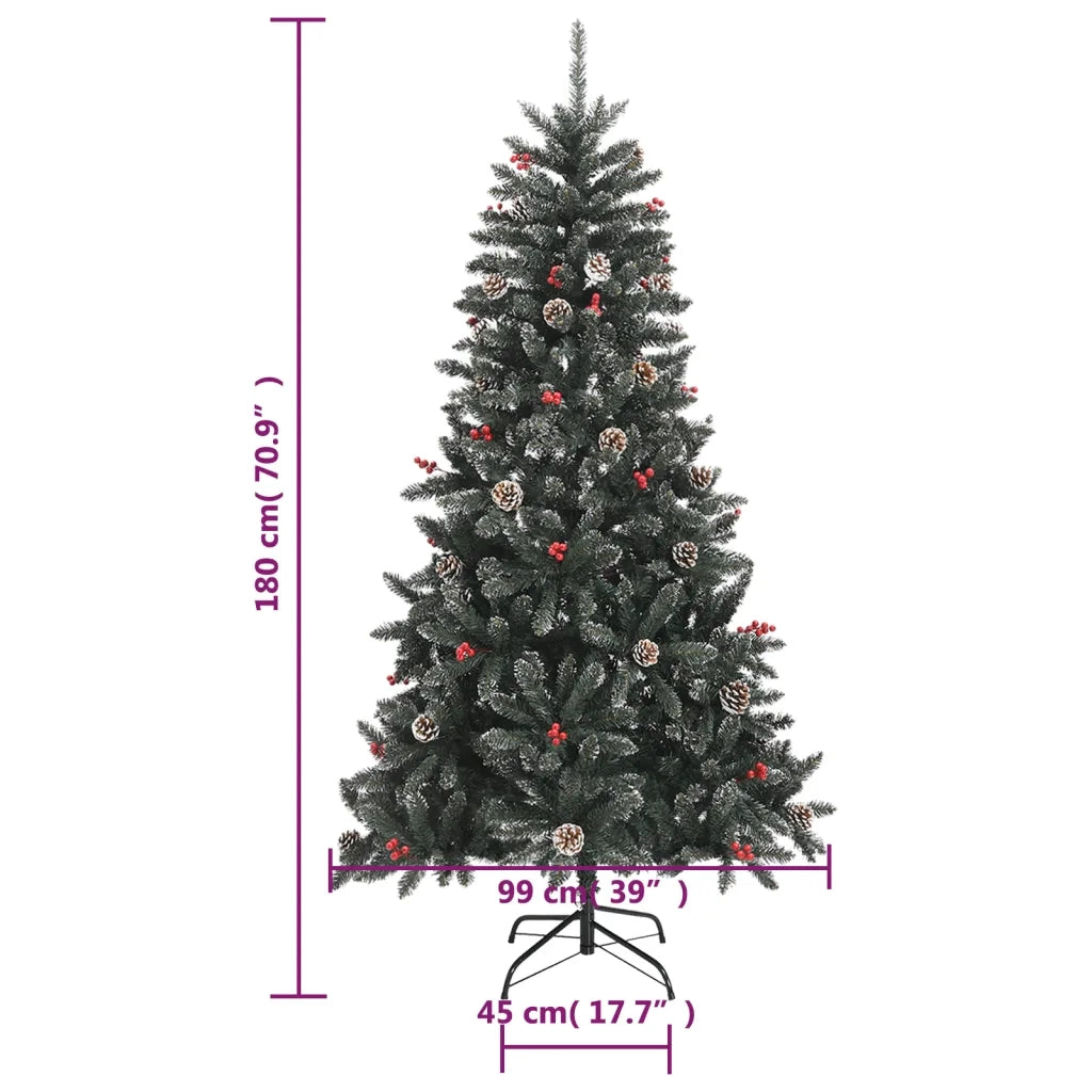 Albero di Natale Artificiale con Base Verde 180 cm PVC 345180