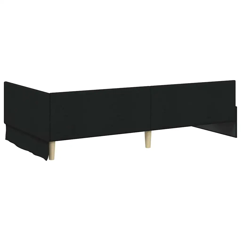 Cornice del letto ad angolo Nero 90 cm x 190 cm Tessuto 42016037