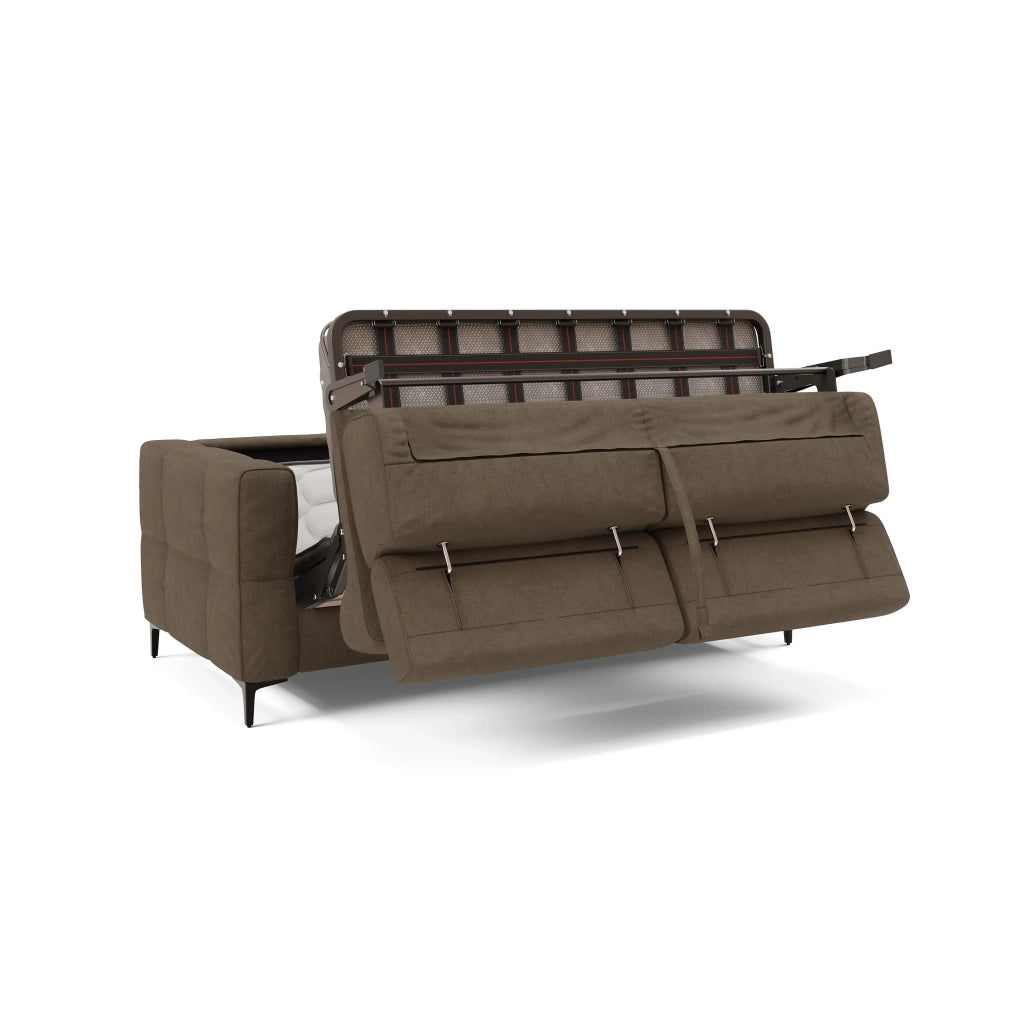 Gardenia Divano letto materasso alto 18 cm con poggiatesta reclinabili e rivestimento impermeabile T02 178 cm (mat. 120x197) marrone