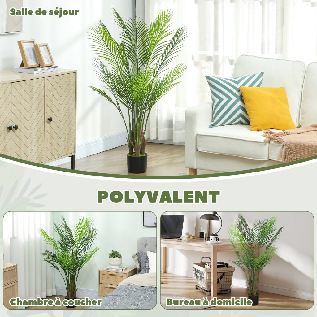 Pianta artificiale palma interno 120 cm ¨C Xylo ¨C verde con vaso plastica