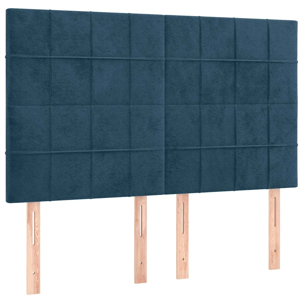 Letto matrimoniale | Letto per adulti | Giroletto senza Materasso Blu Scuro 140x190 cm in Velluto