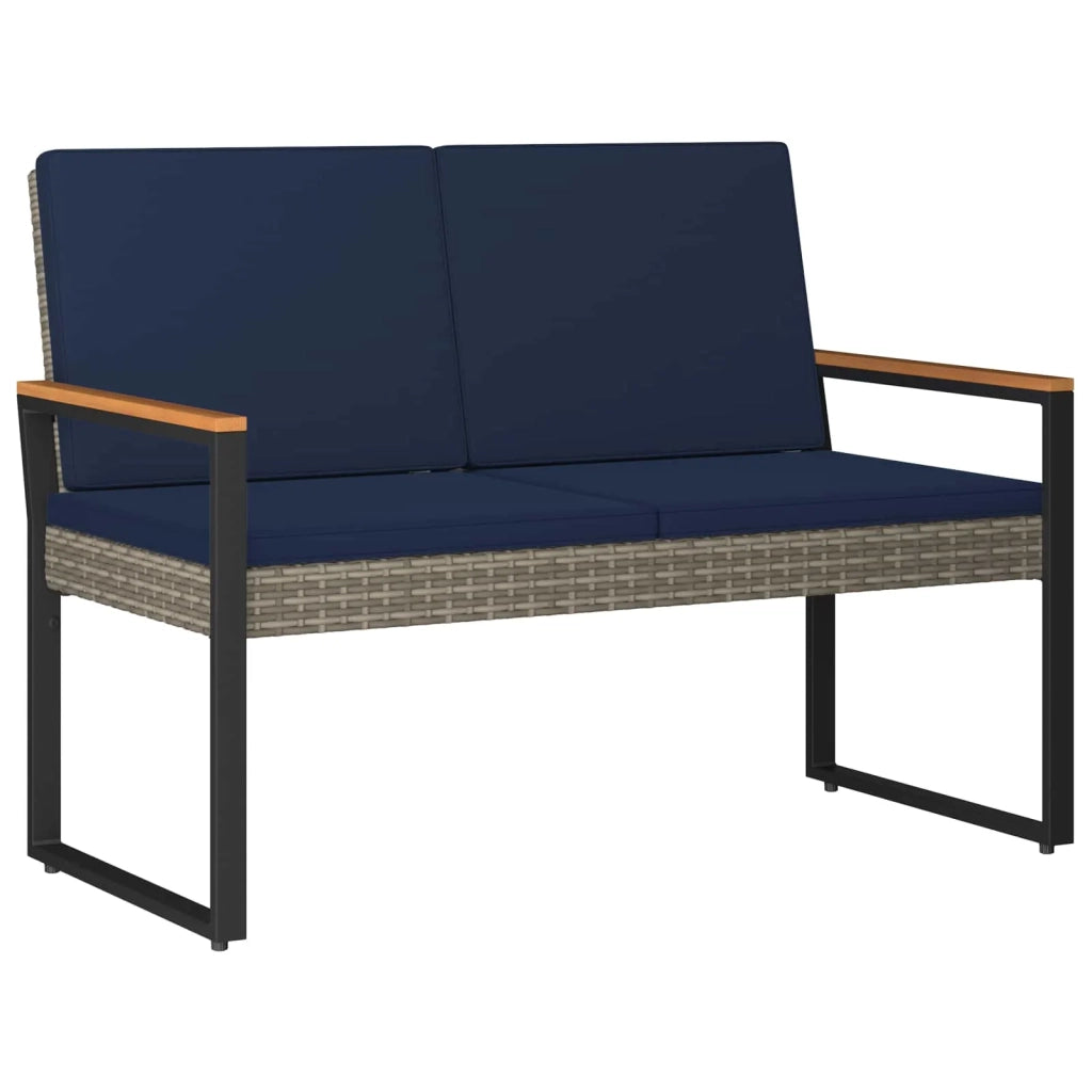 Panchina da esterno Grigio e Blu Navy 107 x 61 x 80 cm 42025340