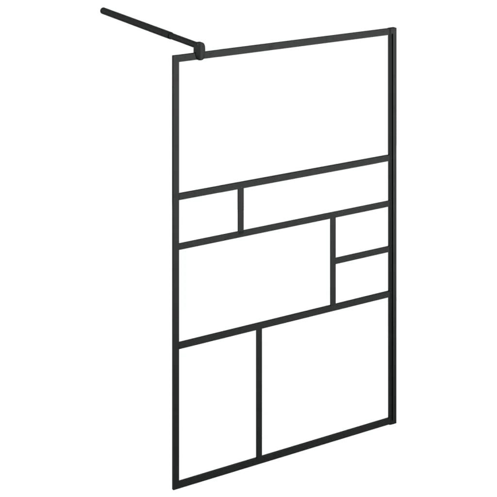 Parete doccia in vetro divisorio per vasca accessorio per bagno box doccia arredamento per la casa ESG trasparente 115 x 195 cm nero 02_0002143
