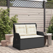 Panchina da giardino Nero polyrattan
