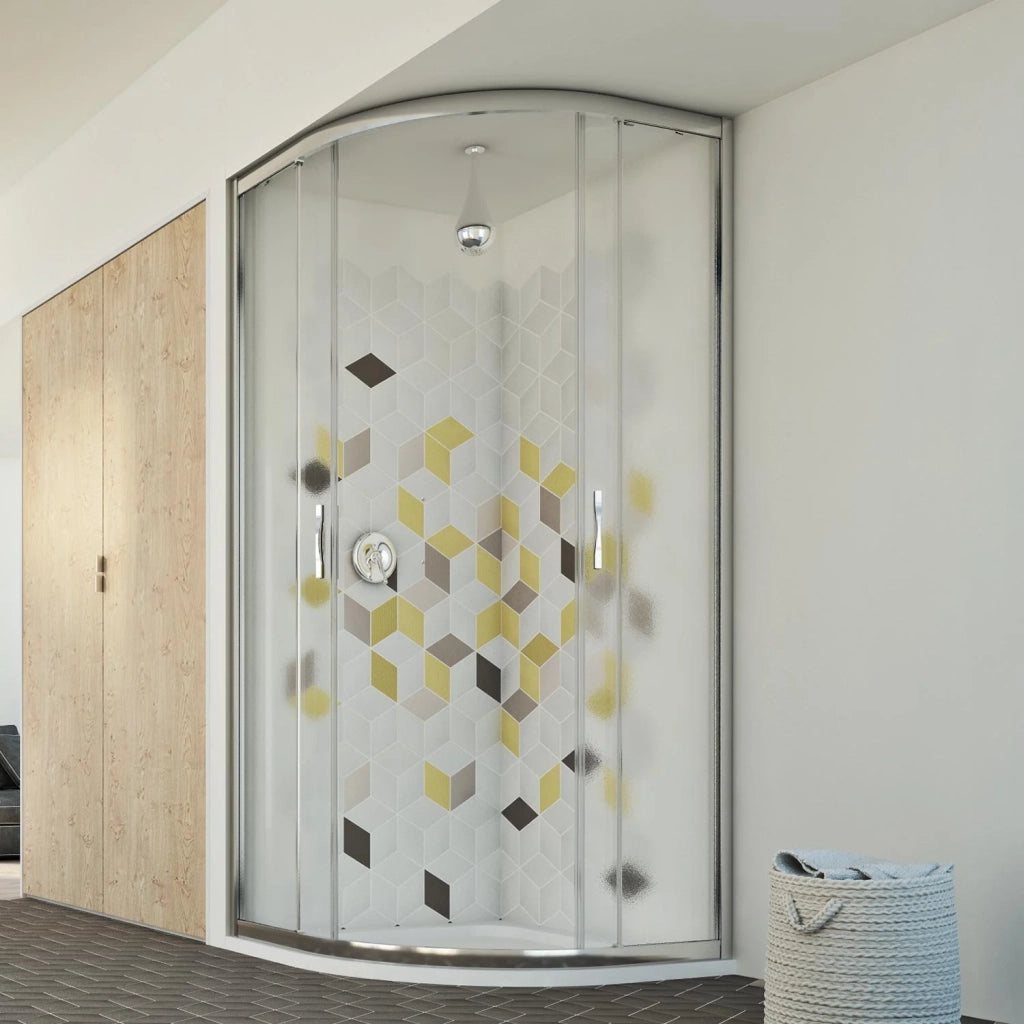 Box doccia semicircolare 80x80 CM H198 stampato C mod. Evolution