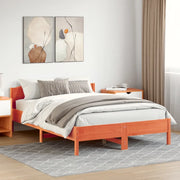 Giroletto senza Materasso-Struttura Letto Marrone Cera 160x200 cm Legno di Pino 619106