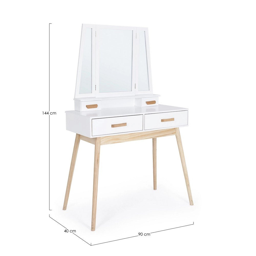 Consolle con Specchio Legno Bianco Moderna da Interno - EXCEPTIONAL