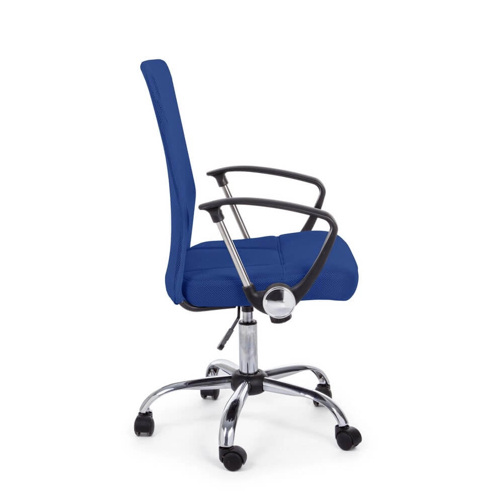 Sedia da Ufficio con Braccioli in Tessuto Rete Blu Regolabile - SERAPHIC