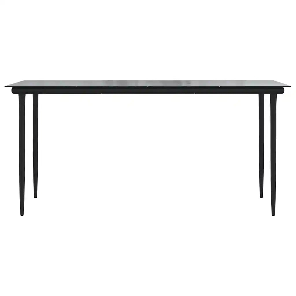 Set Mobili da Pranzo per Giardino 5 pz Nero Polyrattan Vetro 3334439