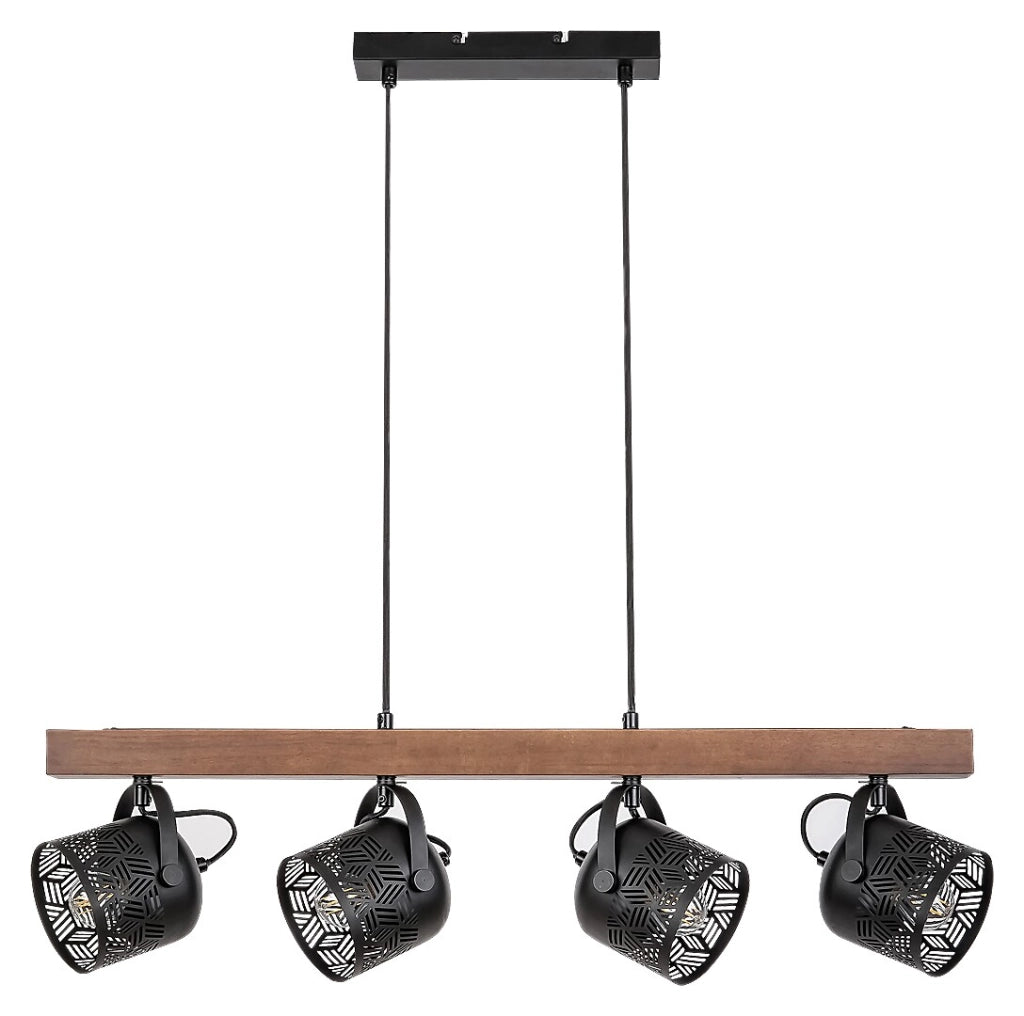 Lampada soffitto industriale Rabalux Rotem 4xE14 noce nera