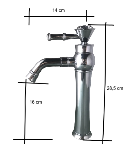 Rubinetto miscelatore joystick per bagno o cucina, vintage con cristalli