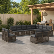 Set Divano da Giardino 12 pz Grigio polyrattan 3436163