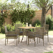 Set da Pranzo per Giardino 5 pcs Grigio polyrattan 3334938