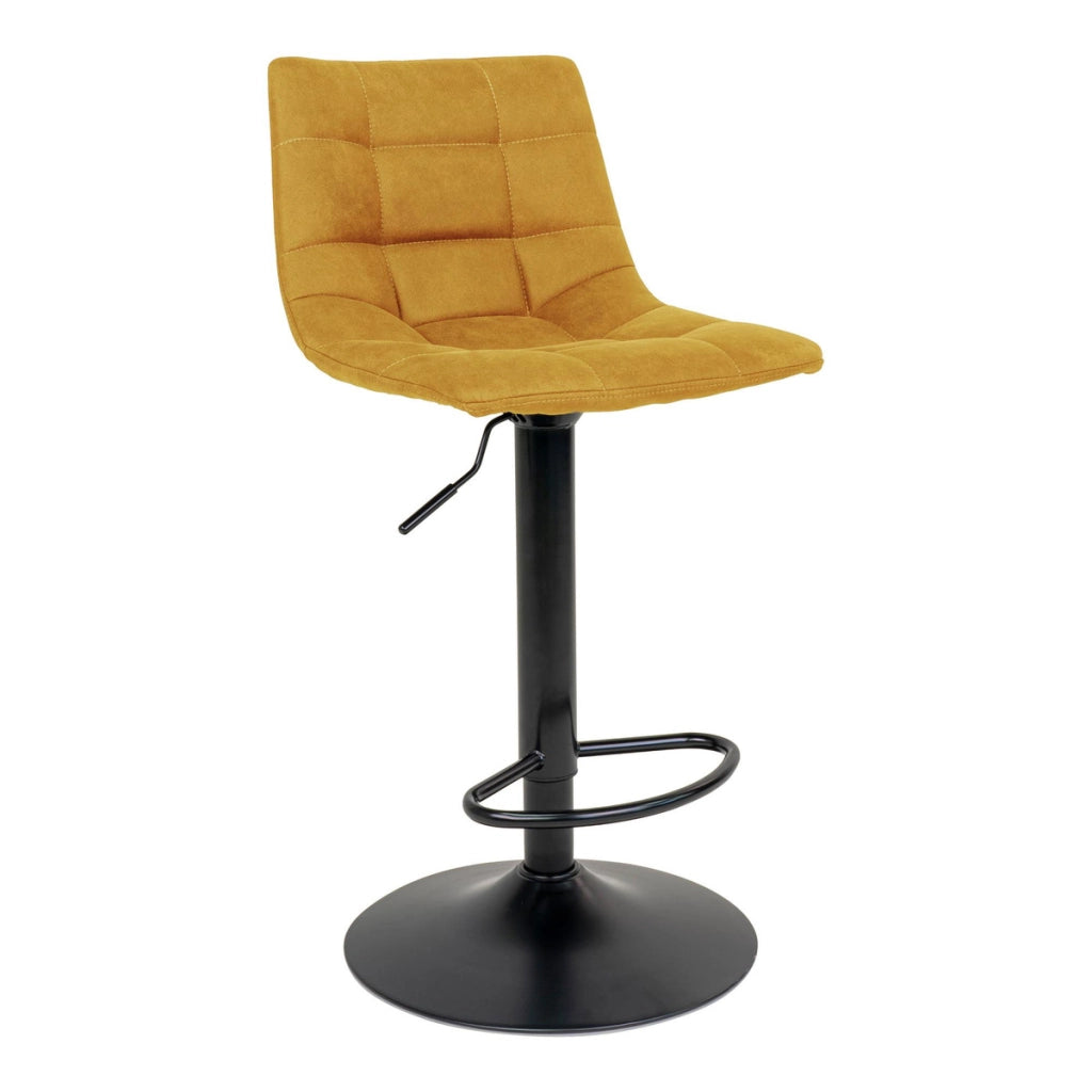 Set di 2 Sgabelli Alti Middelfart, Giallo, Velluto, 43x43x108 cm