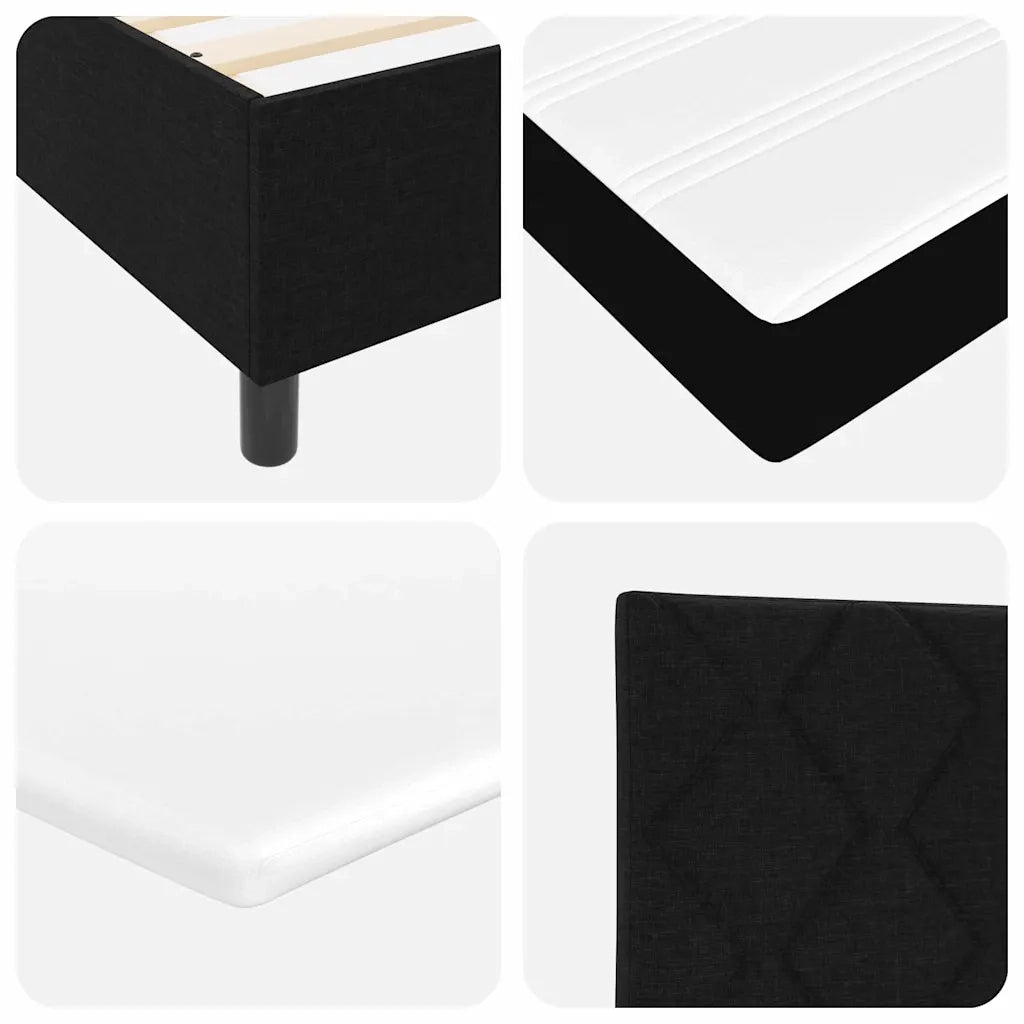 Letto a molle con materasso Nero 200 x 160 cm Tessuto 3341716